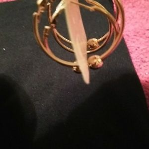 Fashion Jewelry Jewelry - 💖NWT Fashion Hoop Earrings With Gold Ball Beads Fashion Jewelry Jewelry - 💖NWT Fashion Hoop Earrings With Gold Ball Beads